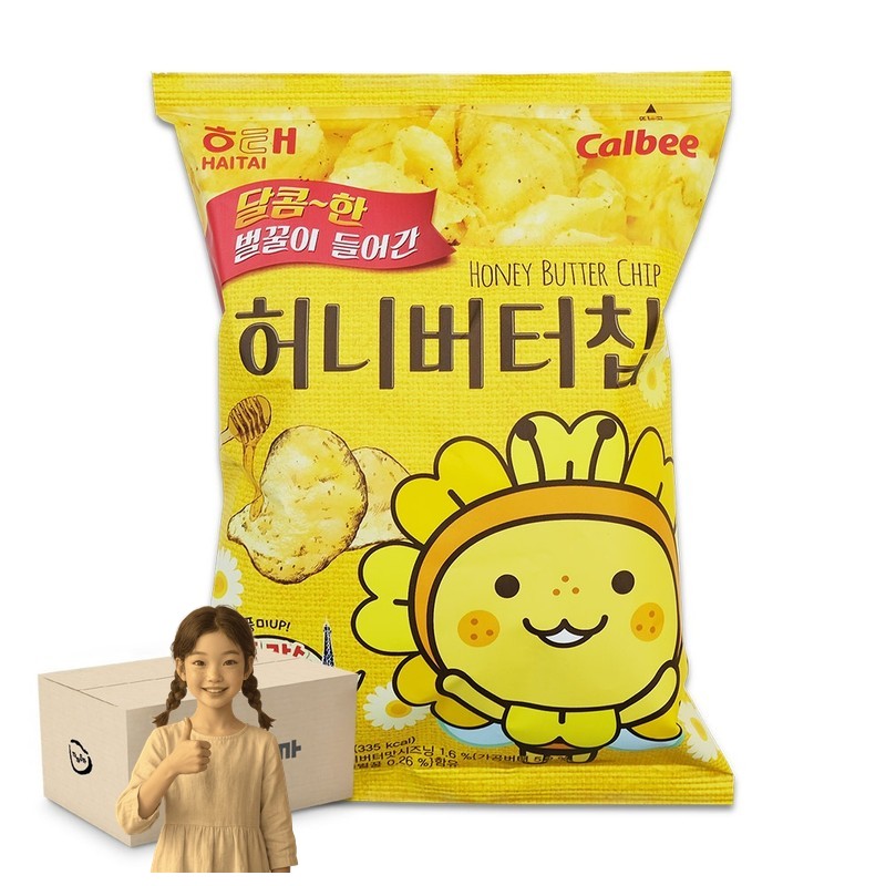 해태 허니버터칩 60g 1박스-20개 간식거리
