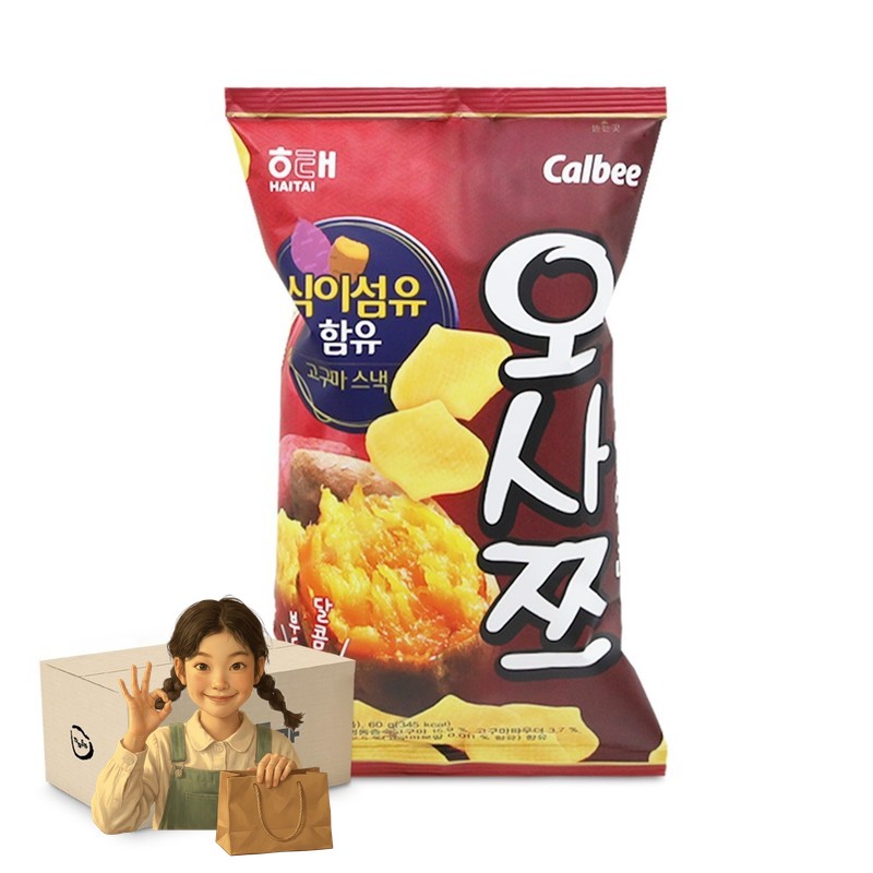 해태 오사쯔 60g 1박스-16개 스낵 아이들간식