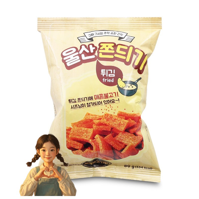 싱싱 울산쫀듸기 매콤불고기맛 스낵 80g 간식거리