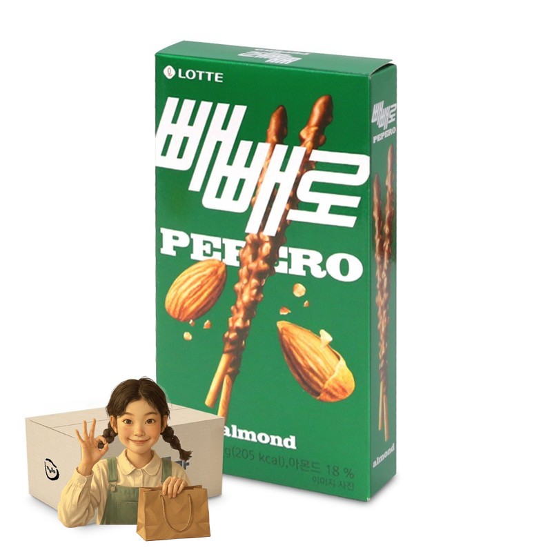 빼빼로 아몬드 37gx40개 스낵 캠핑간식