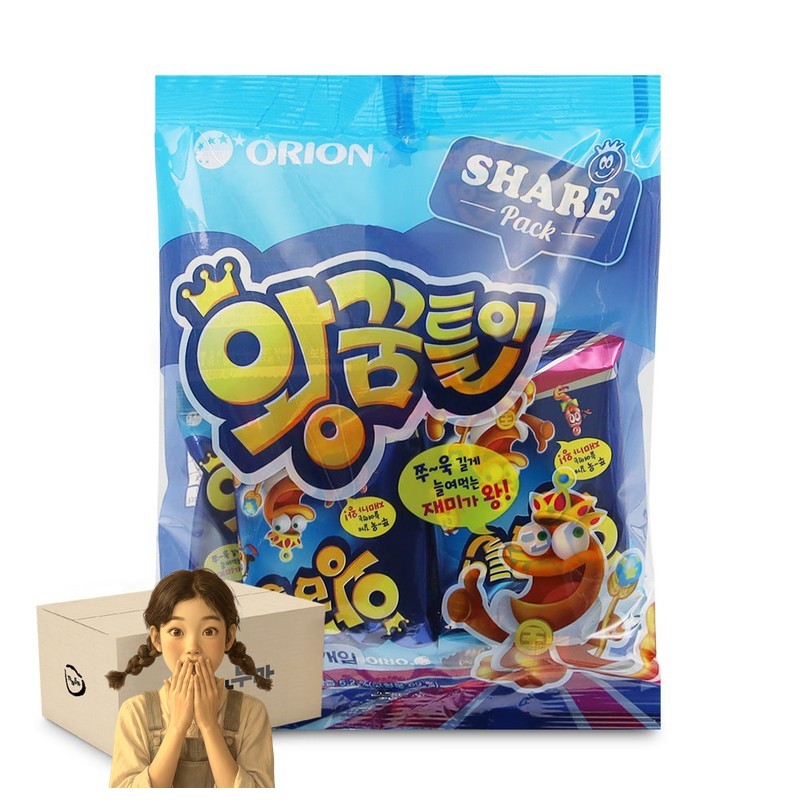 오리온 왕꿈틀이 255g 1박스-12개 사탕 학생간식