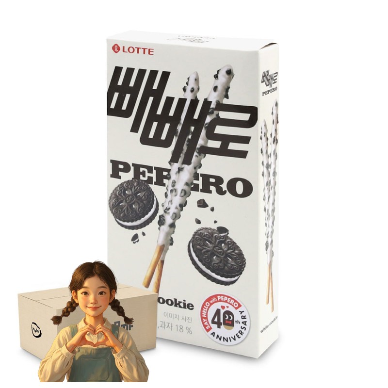 빼빼로 화이트쿠키 37gx40개 스낵 주전부리