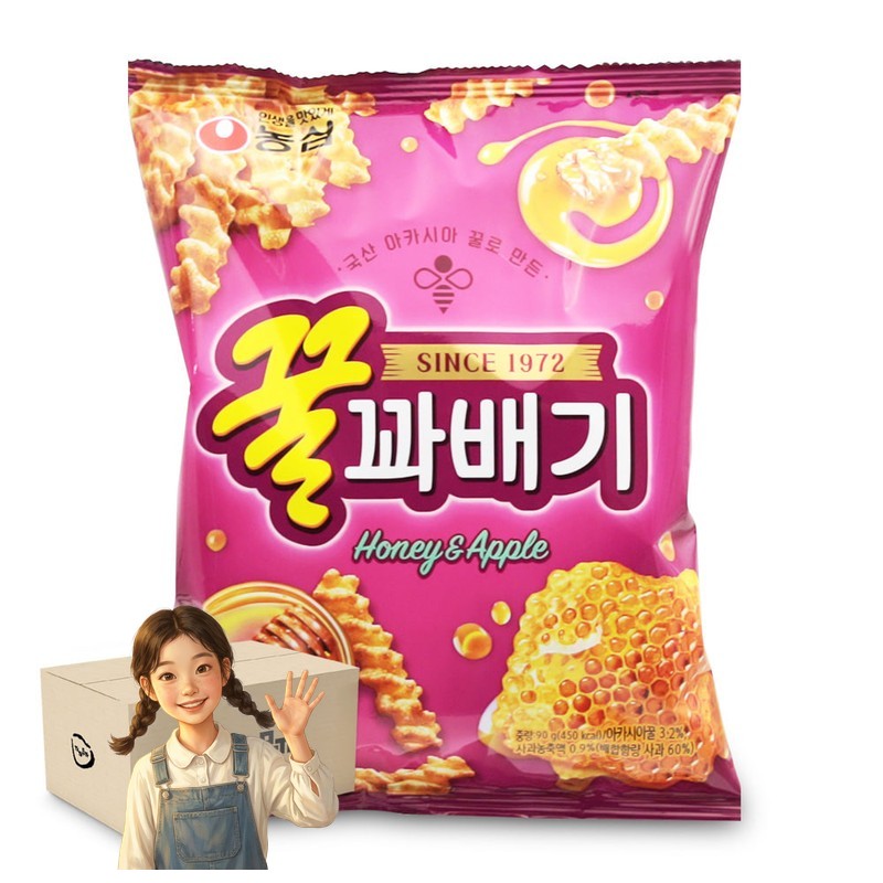 농심 꿀꽈배기 90gx20개 스낵 야식