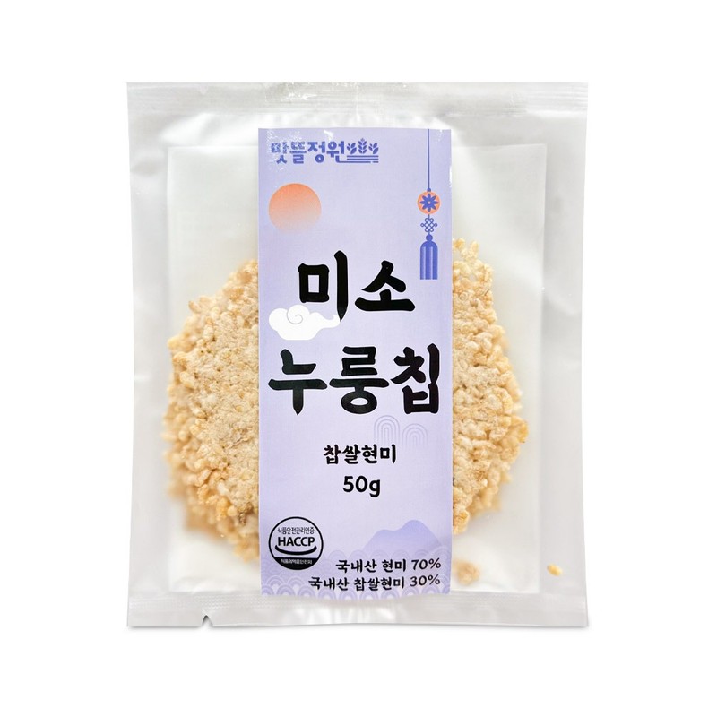 맛뜰정원 찹쌀현미 미소 누룽칩 50g 식사대용