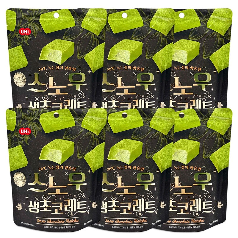 스노우 생 초코레드 말차맛 32gx6개 1팩 간식선물