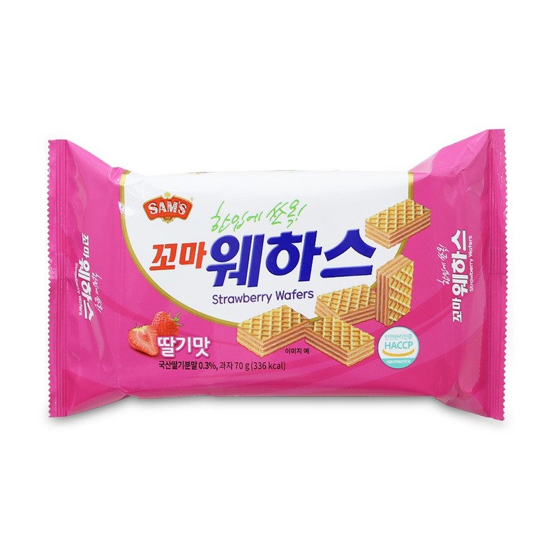 삼아 꼬마웨하스 딸기맛 70g 쿠키 홈카페