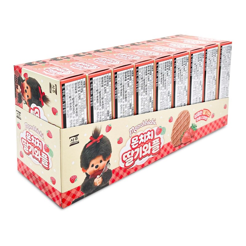 서주 몬치치 딸기와플 55g x 9개 1통 스낵 간식거리