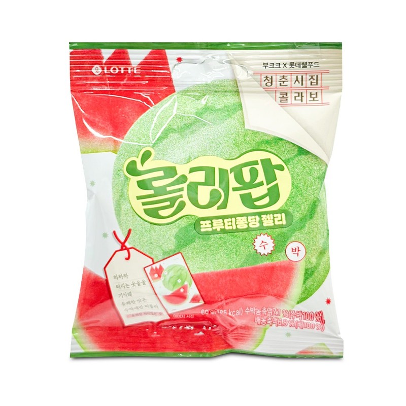 롯데 롤리팝 프루티 퐁당 젤리 수박 60g 아이들간식