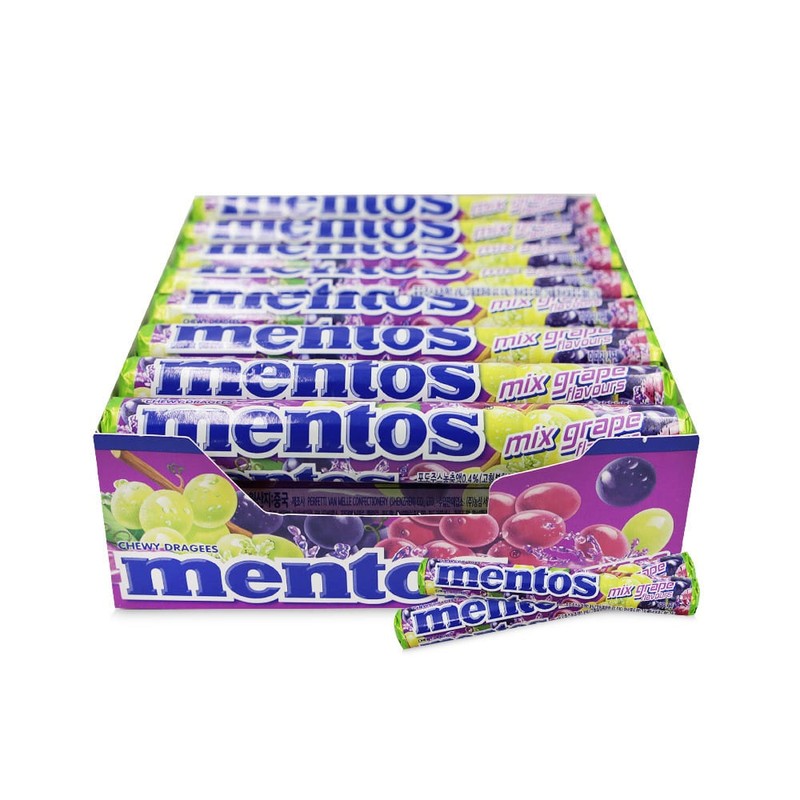 멘토스 믹스 그레이프 37.5g 24개 사탕 입가심