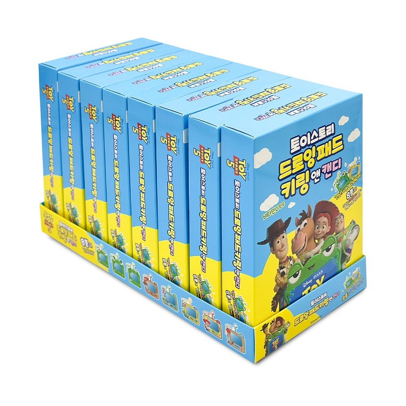 토이스토리 드로잉패드 키링 앤 캔디 12g x 8개 1통 학생간식