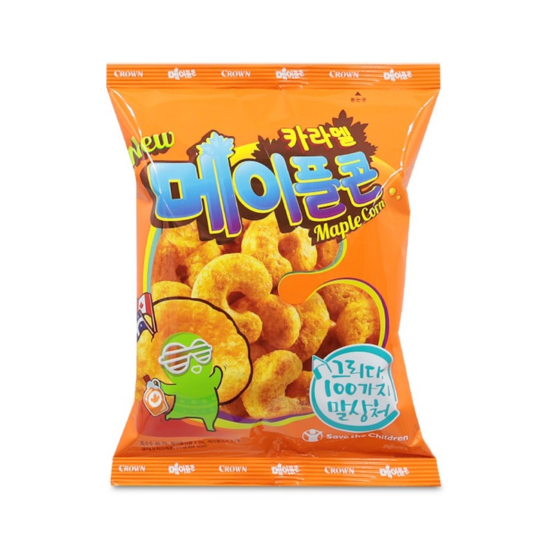 크라운 카라멜 메이플콘 74g 주전부리
