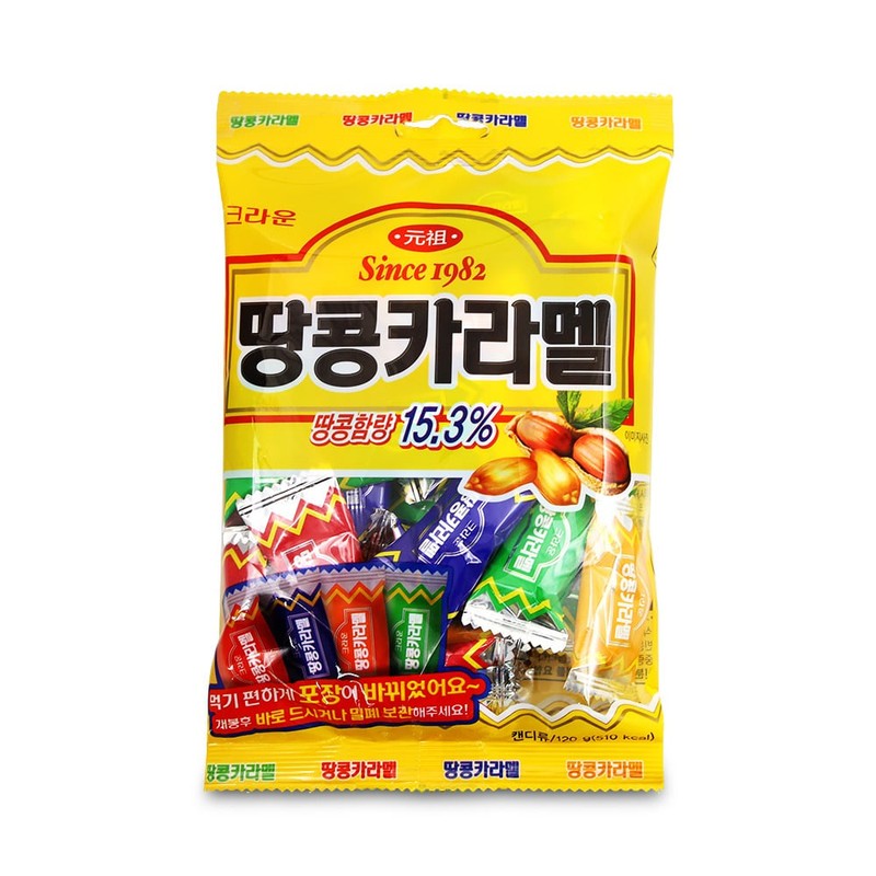 크라운 땅콩카라멜 120g 주전부리