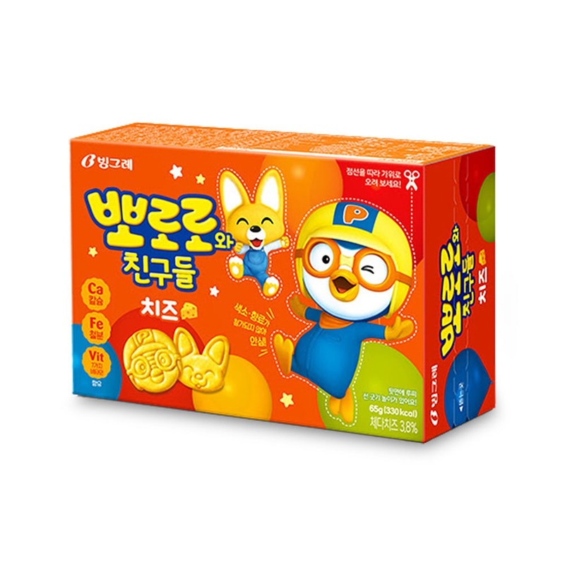 빙그레 뽀로로와 친구들 치즈 65g 스낵 아이들간식