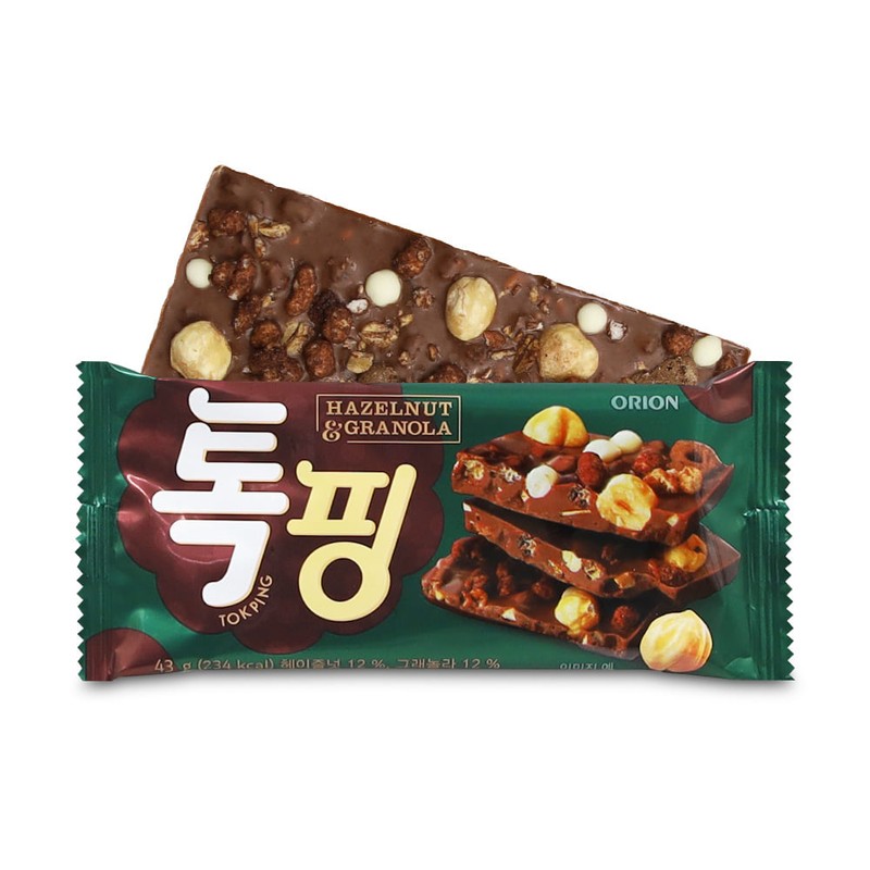 오리온 톡핑 헤이즐넛 그래놀라 43g 스낵 사무실간식