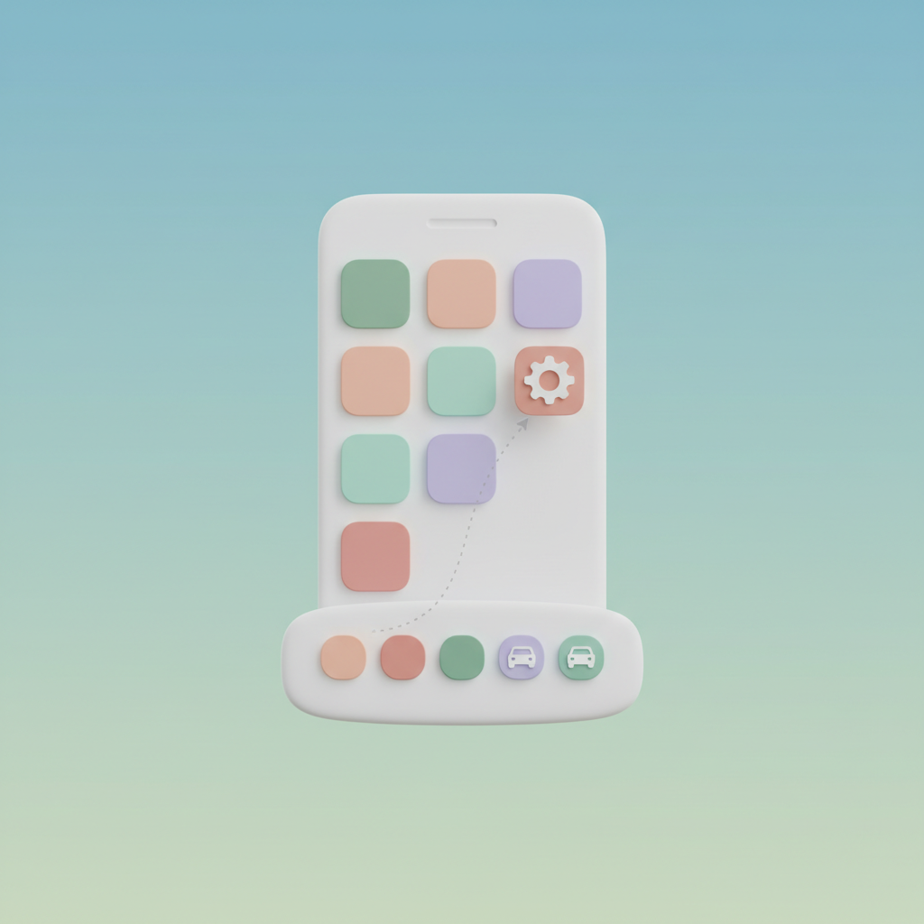 아이폰 설정에서 카플레이 앱 순서를 커스텀하는 3단계 화면 &mdash; 티맵과 음악 앱을 최상단에 배치