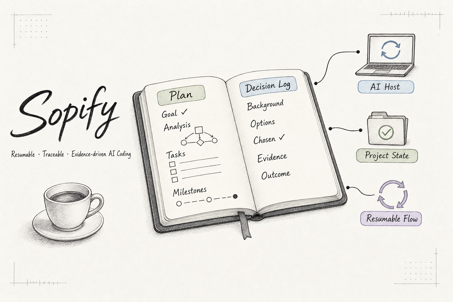 Sopify — Resumable AI coding, ask first, plans stay with the repo