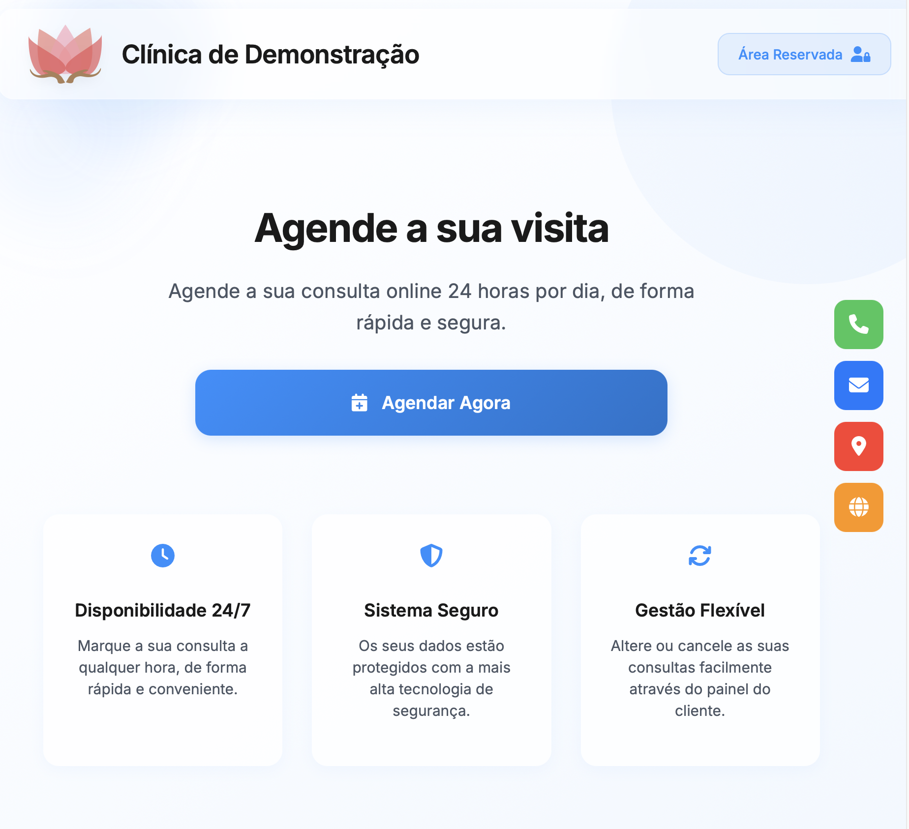 Website e Sistema de Marcação
