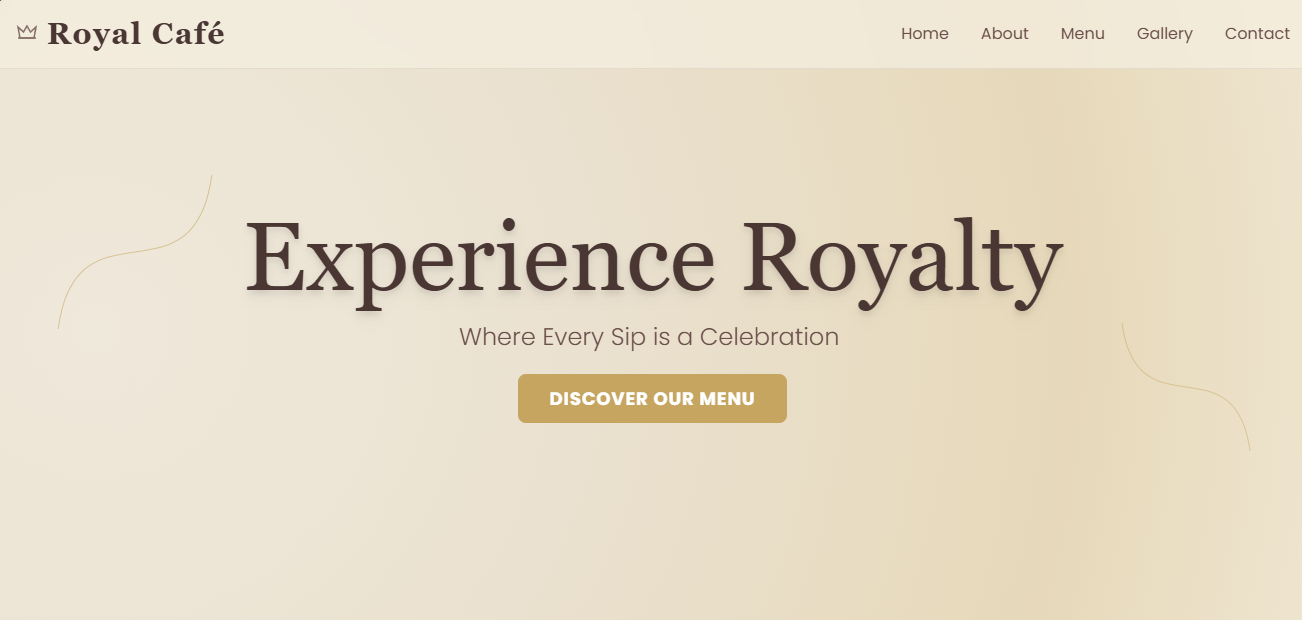 Royal Cafe Demo Site Preview