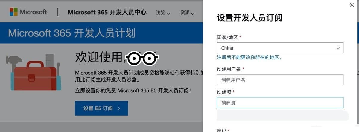 设置开发人员订阅