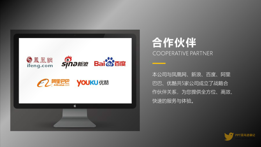 灰色背景彩色logo2x3列电脑样机合作客户logo墙