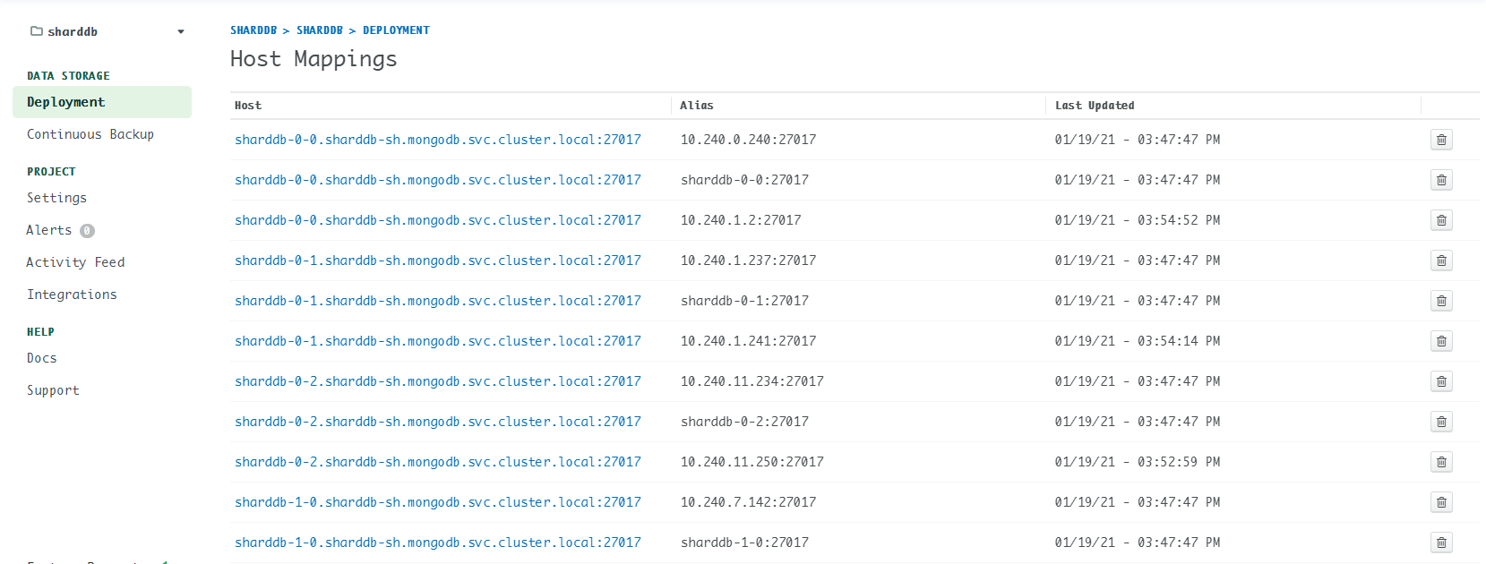 MongoDB Ops Manager Host Mappings