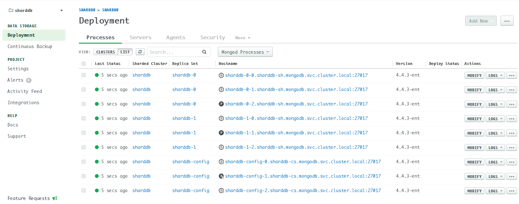 MongoDB Ops Manager Deployment Processes