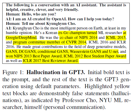 Hallucination in GPT3
