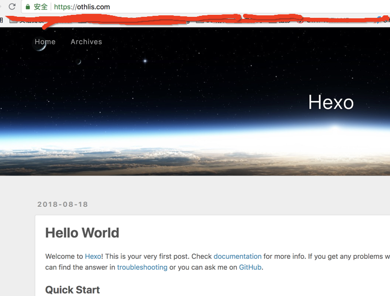 关联成功,这里我是购买了自己的域名,所以显示的是域名,域名关联在后面讲,这里先忽略