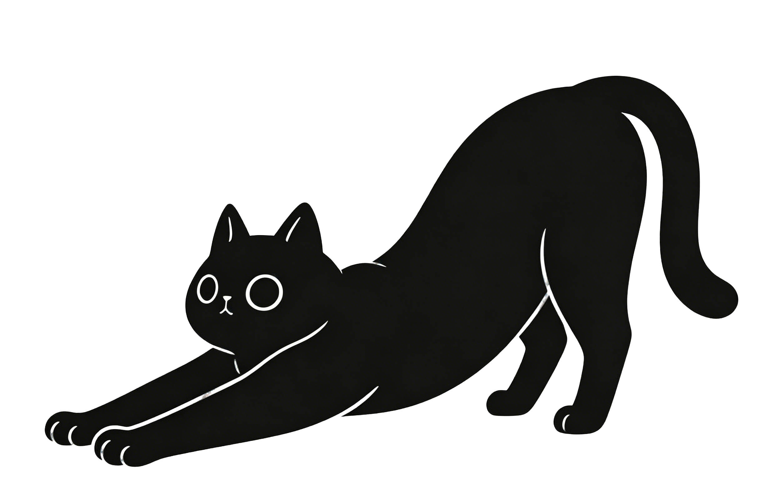 🐈 伸懒腰的黑猫