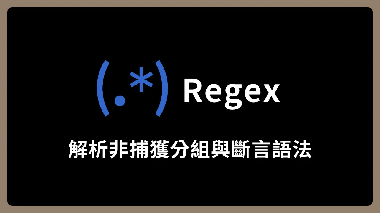 【Regex】解析非捕獲分組與斷言語法