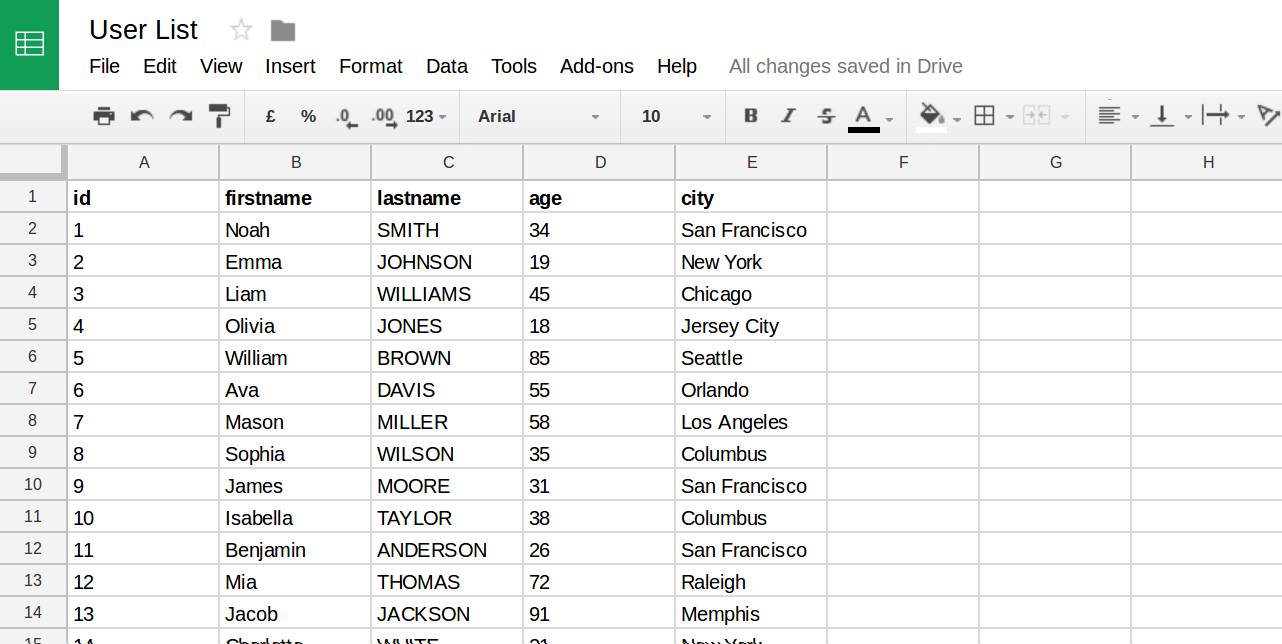 Random userlist example