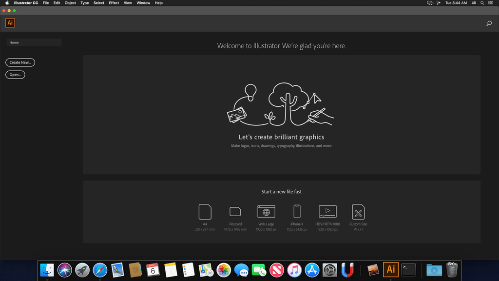 Adobe Illustrator 2020 for mac启动界面