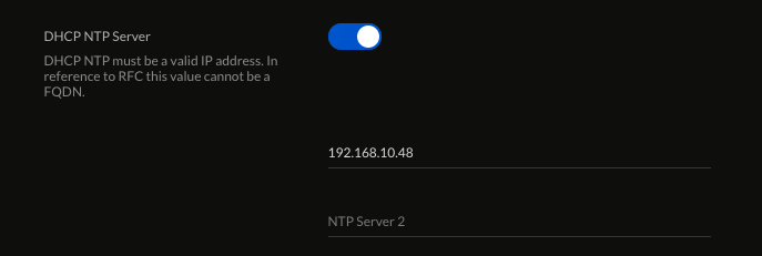設定DHCP NTP Server的IP位置