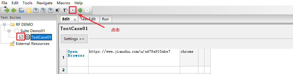 执行测试用例