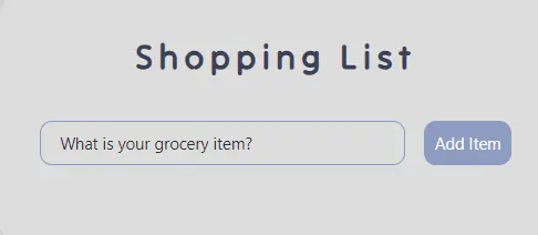 grocery list