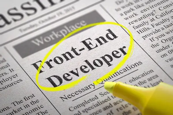 newspaper clipping for a frontend developer