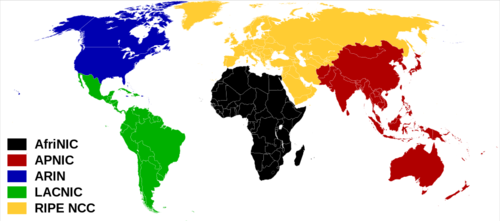 Map of Regional Internet Registry Map of Regional Internet Registry