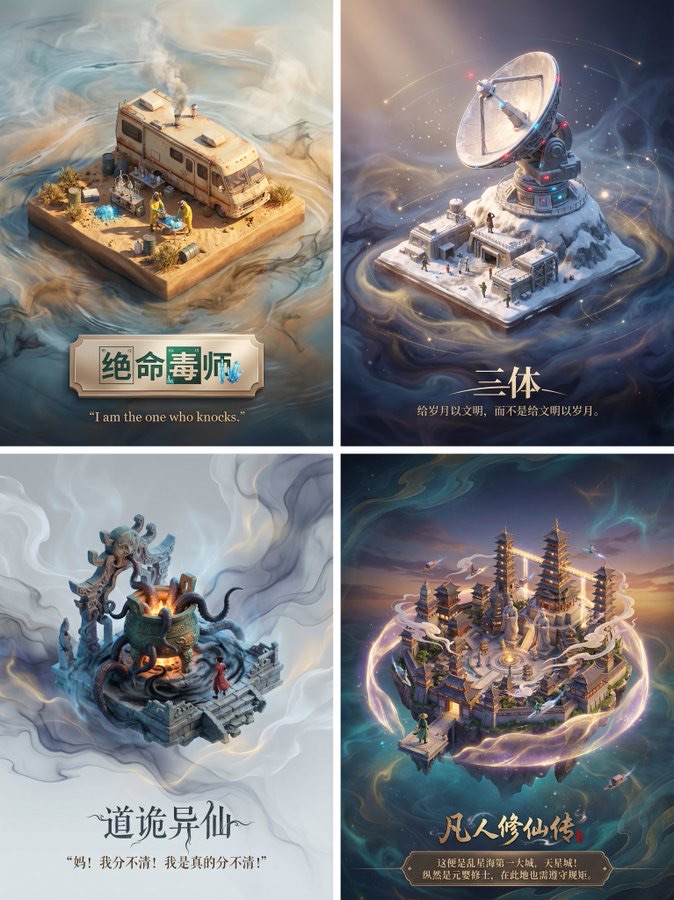 Movie and TV Novel Scene Poster Generation