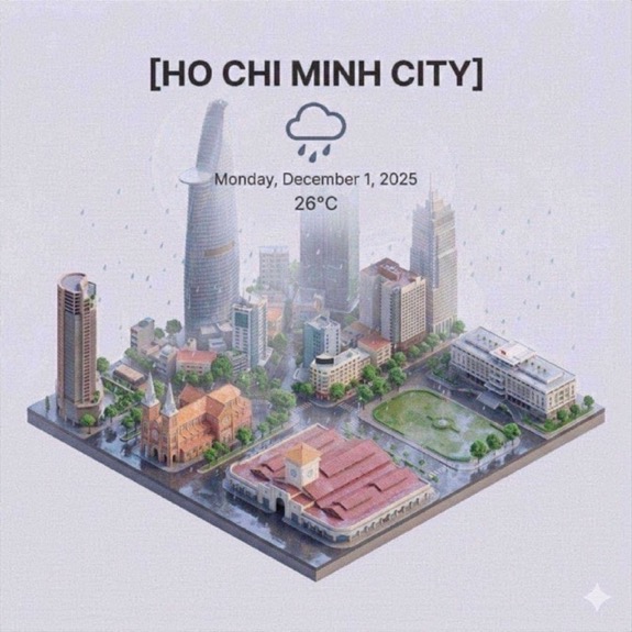 Weather application 3D cartoon interface