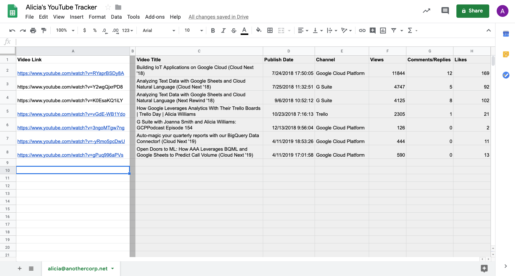 Track Youtube Video Views And Comments