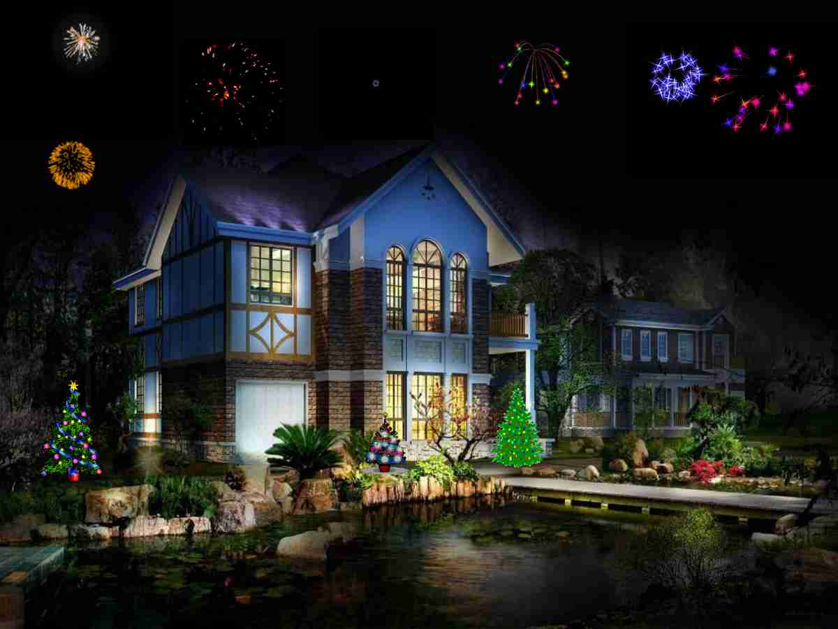 圣诞之夜的温馨家园