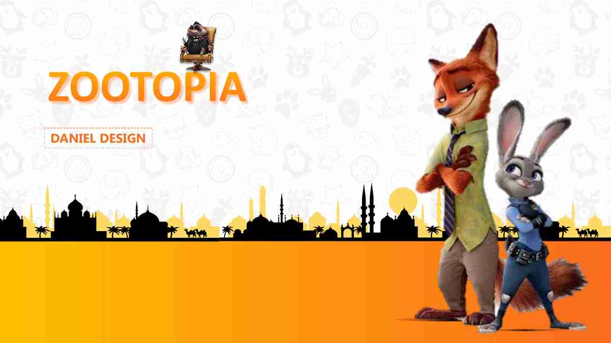 《疯狂动物城》主题PPT模板