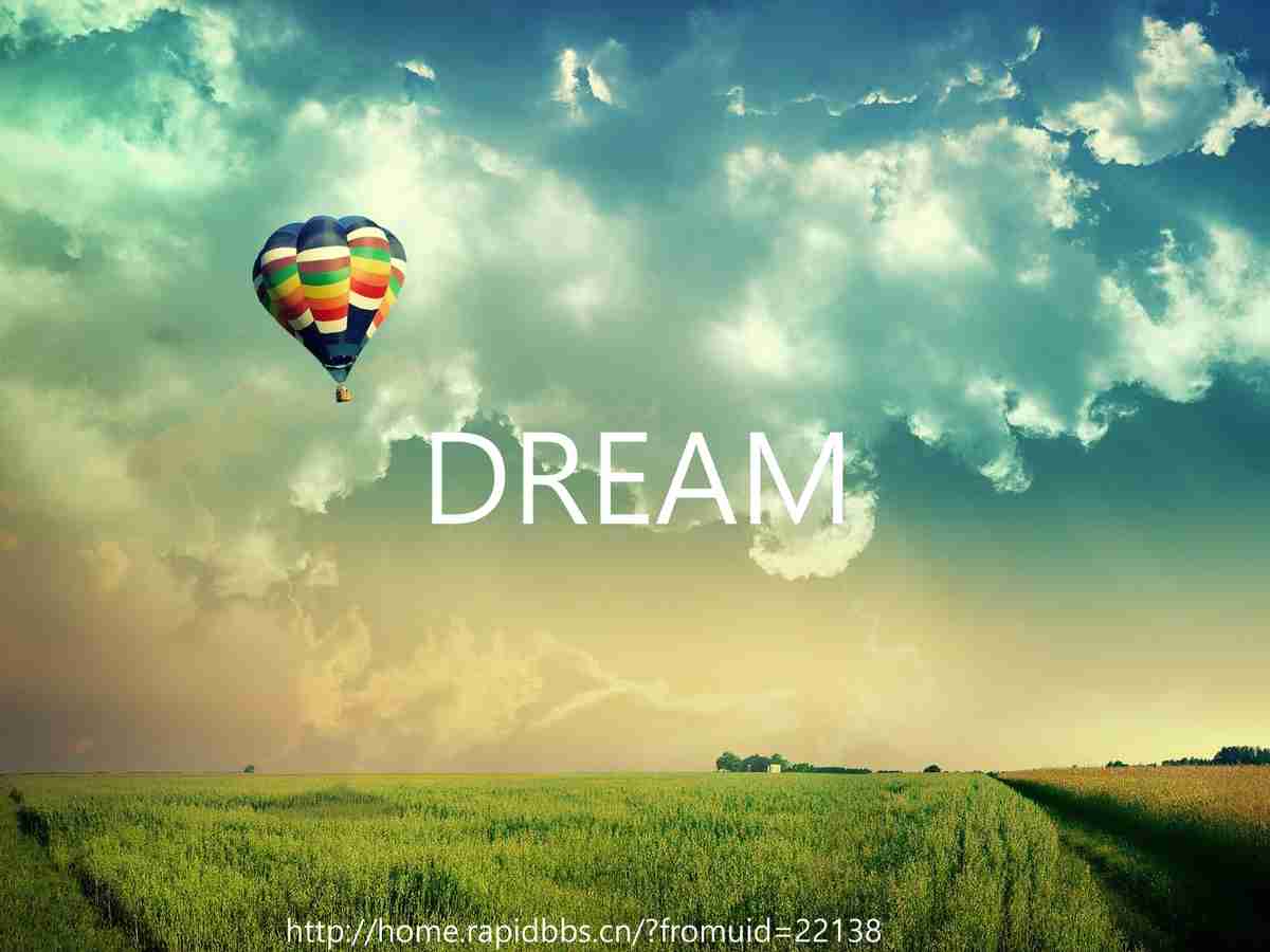 追梦之旅 - 自然风光与热气球主题PPT模板