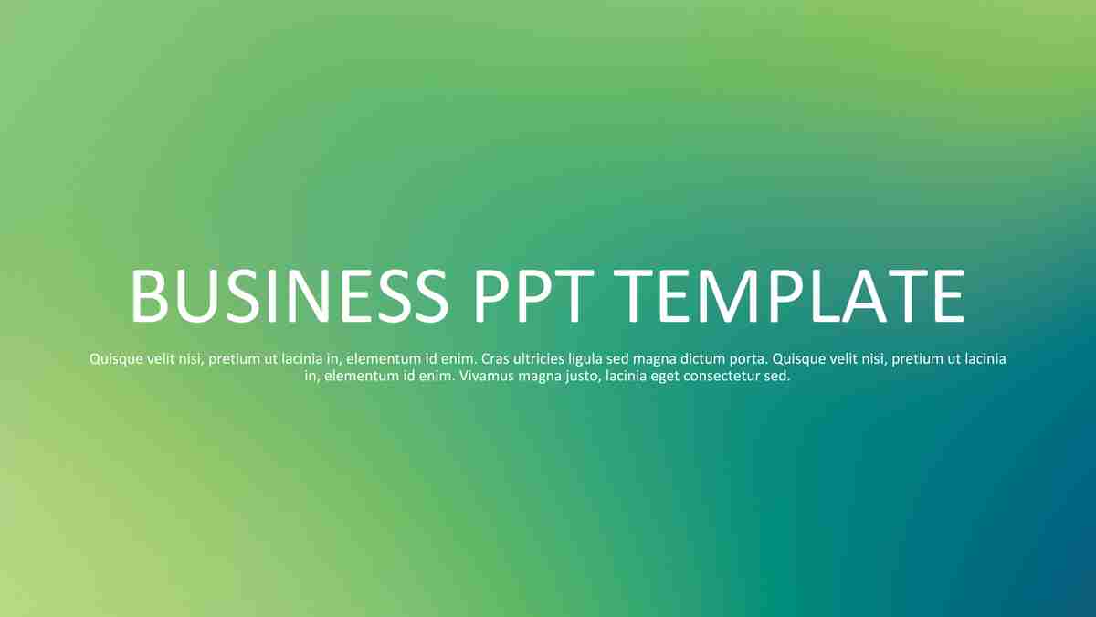商务风PPT模板：绿色与蓝色的和谐交响