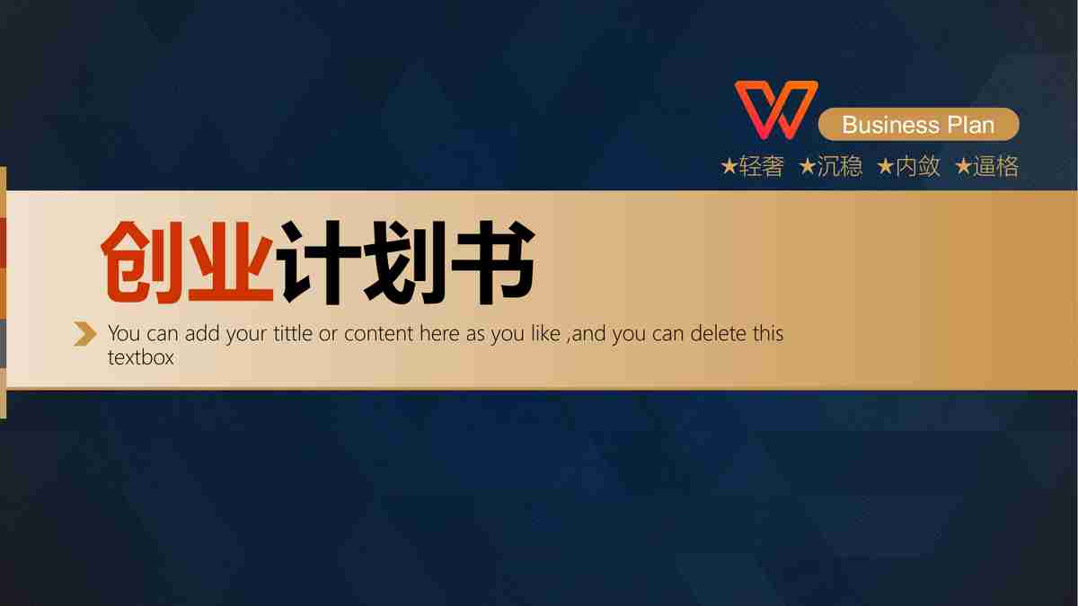 创业计划书 PPT模板