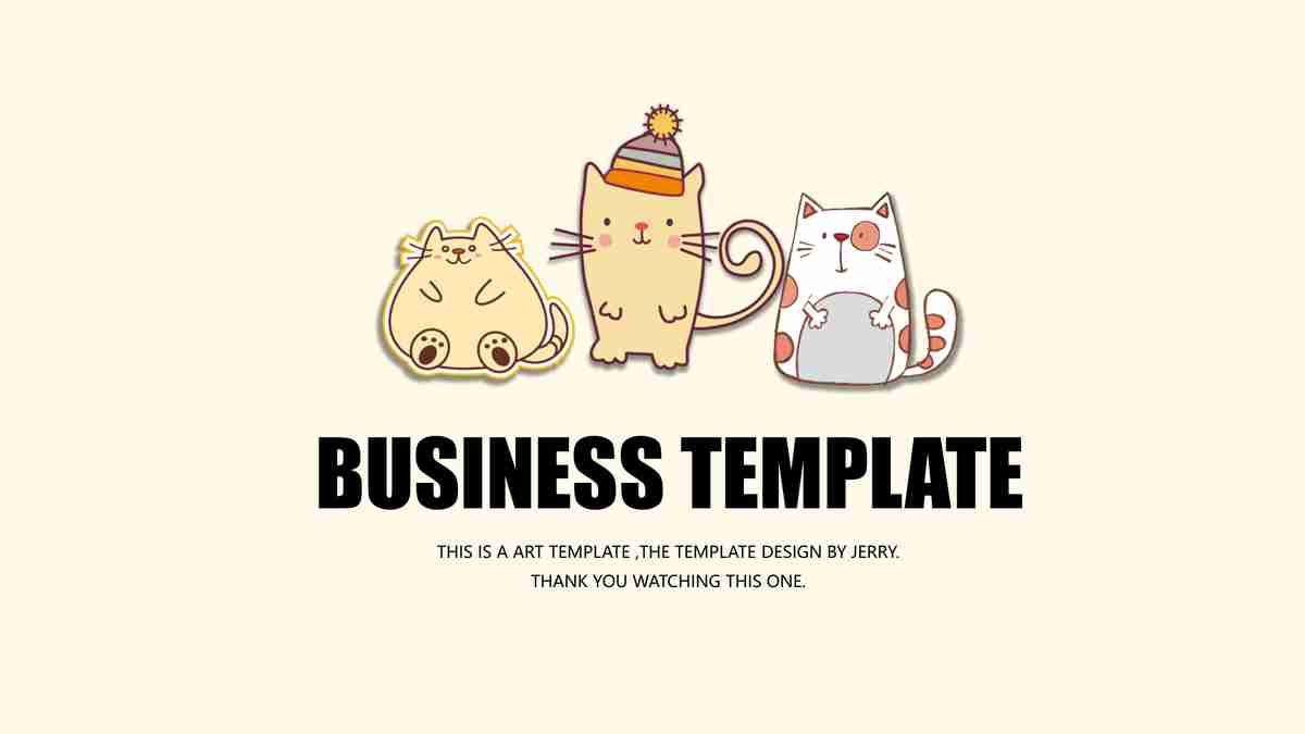 猫咪主题商务PPT模板