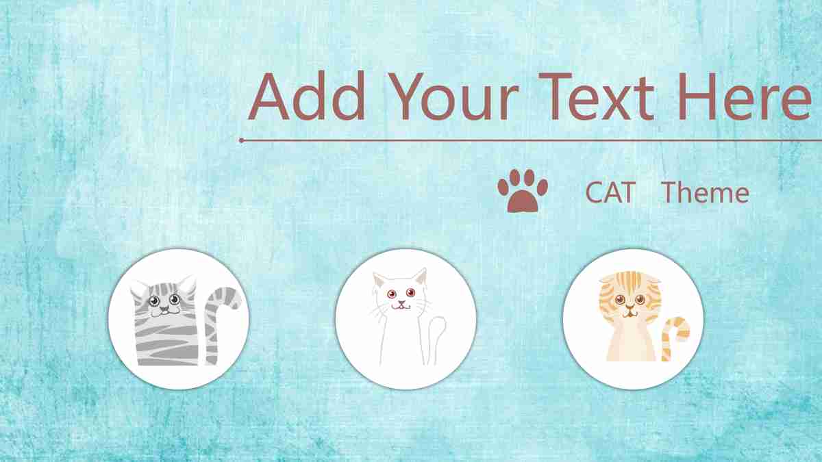 猫咪主题PPT模板 - 宠物爱好者必备