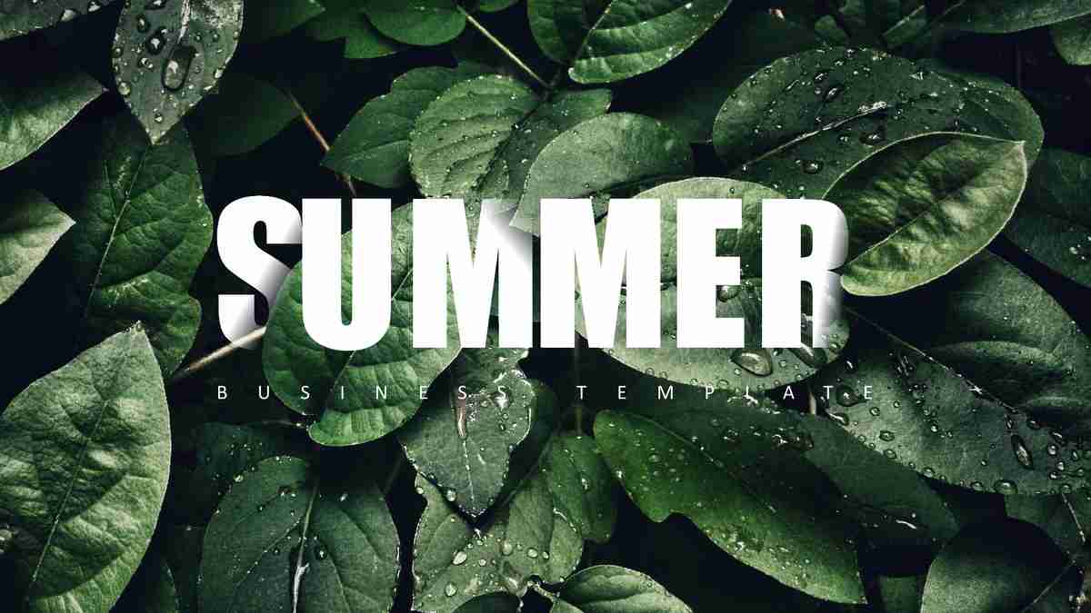 夏日绿意盎然 PPT模板