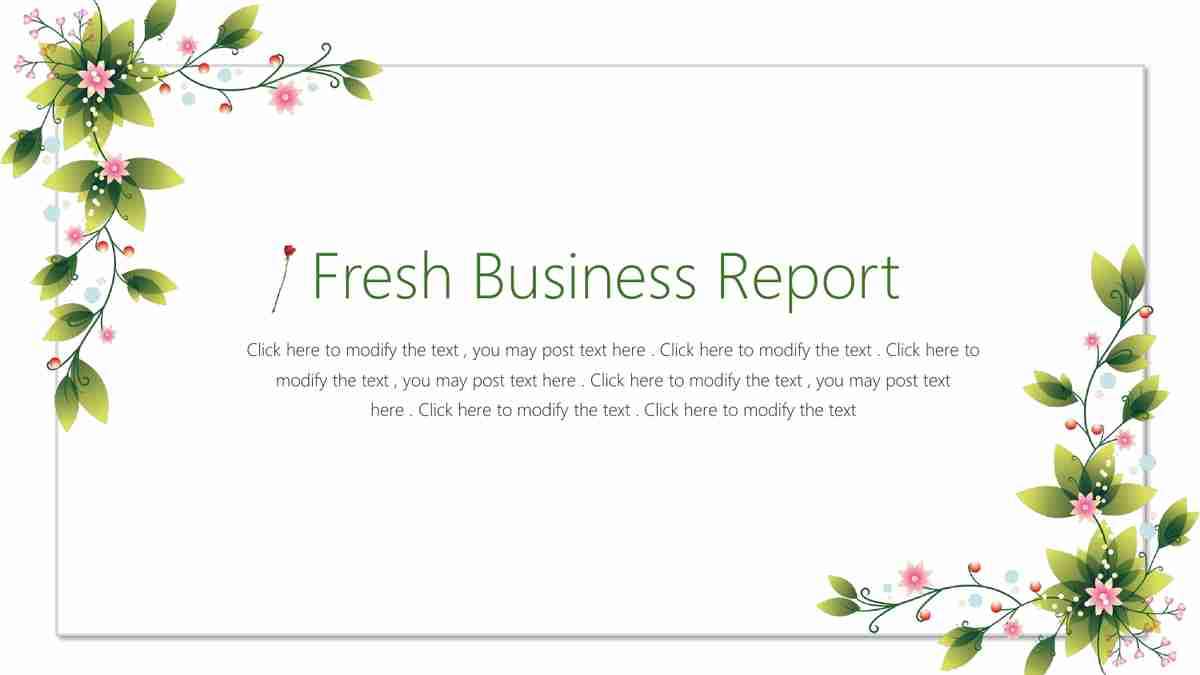 清新商务报告PPT模板