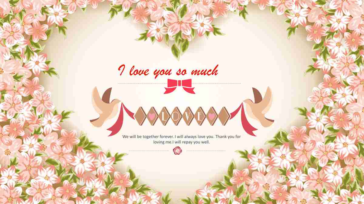 浪漫粉色婚礼PPT模板